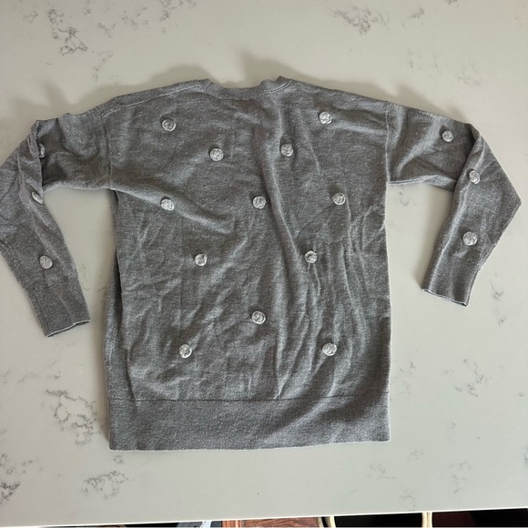 Banana Republic Gray Wool Blend Polka Dot Sweater Size M-C33 - Picture 3 of 4